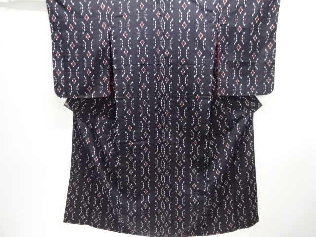 JAPANESE KIMONO / ANTIQUE TAISHO-ROMAN ABSTRACT PATTERN WOVEN KIMONO /